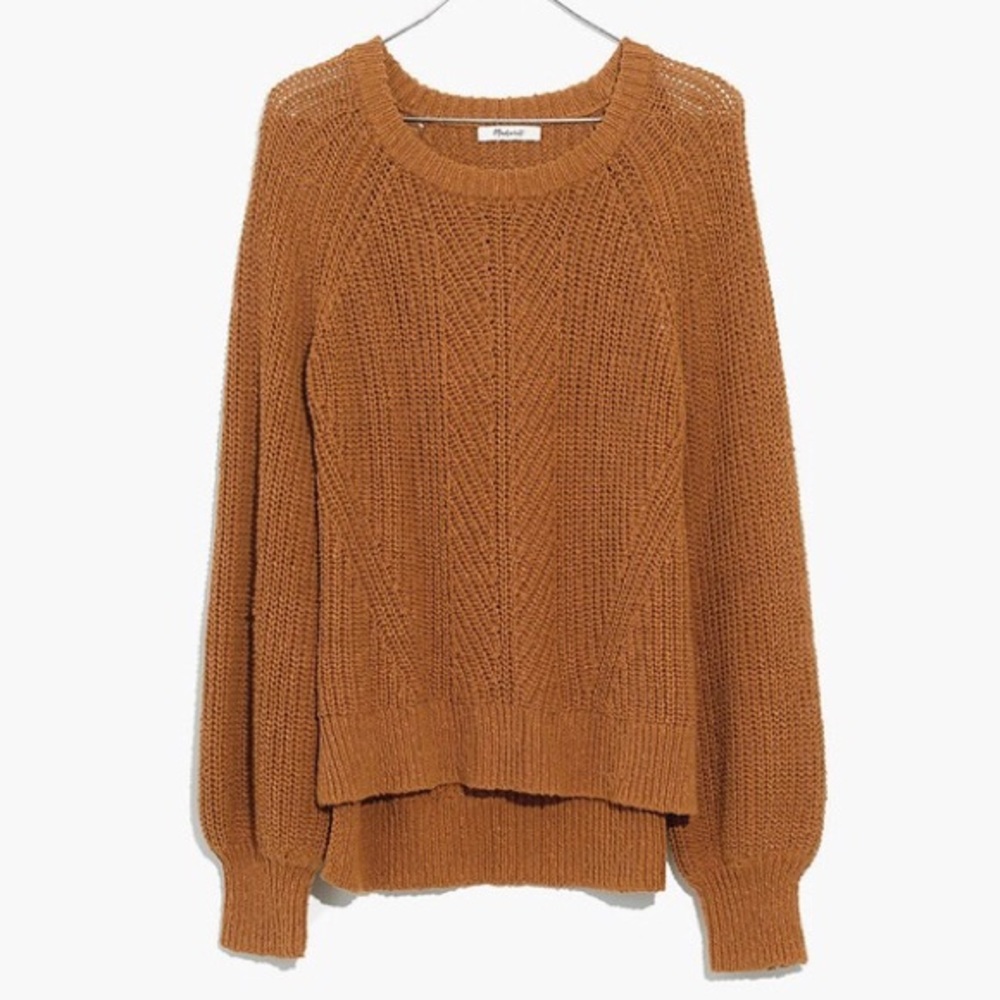 Madewell Balloon-Sleeve Sweater in Egyptian Gold
